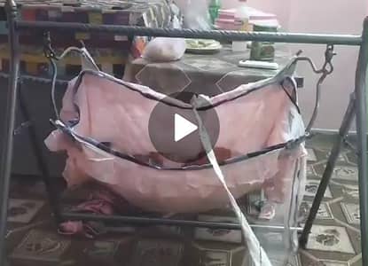 Baby Jhoola / Portable Baby Cradle with Metal Stand