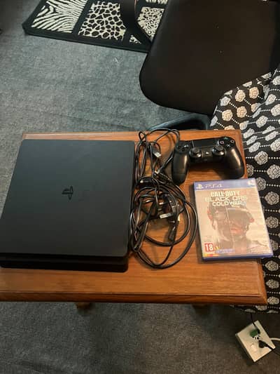 PS4 Slim 500GB Bundle – 1 Controller + COD Cold War [Not jailbroken]