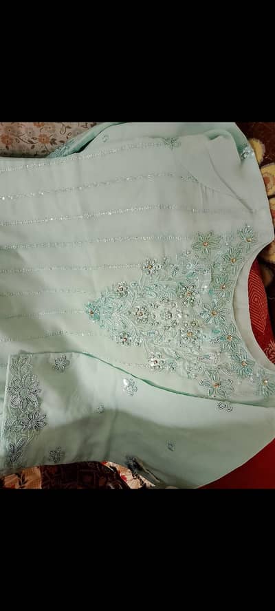 New Stitched 3 Piece Ladies Suit – Mint Green | Heavy Embroidery