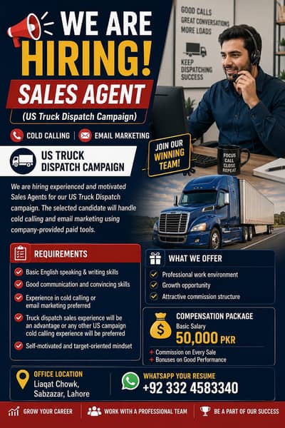 SALES AGENT | Cold calling | Email marketing for US truck dispatching