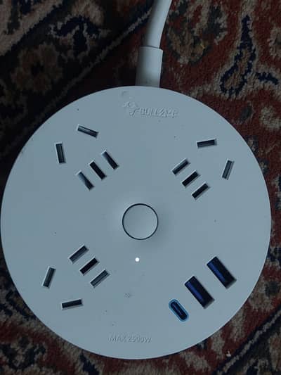 Bull branded round power strip