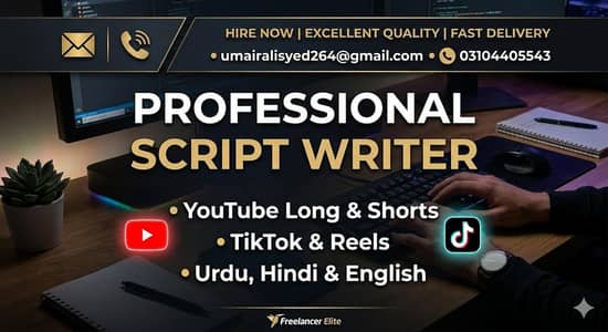 Professional Script Writer for YouTube, TikTok & Reels