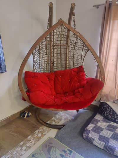 swing double seater with cushions