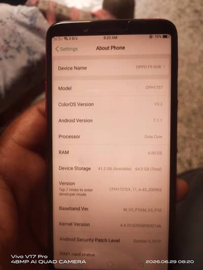 OPPO F5 6GB 64GB all ok condition ap kr samny