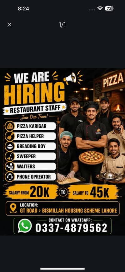 Need Resturant staff