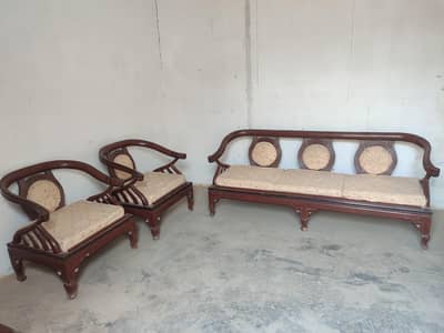 5 seater wooden sofa set antique