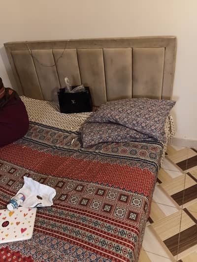 Bed with mattress.