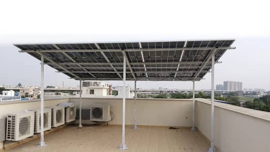 Structure Elevated Solar Panel Structure Civil Pipe Work Installation