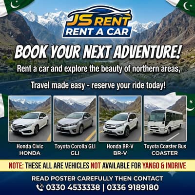 Rent A Car Rawalpindi /Car Rental/Tour & Travel / Coaster/Hiace/V8