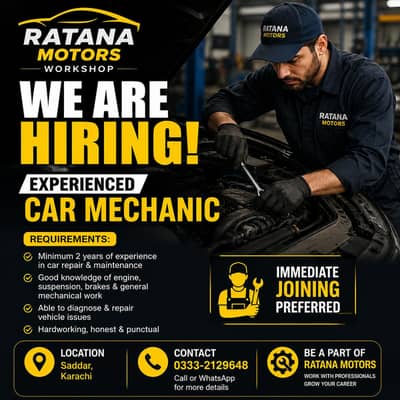 Urgently Required Experienced Car Mechanic Job