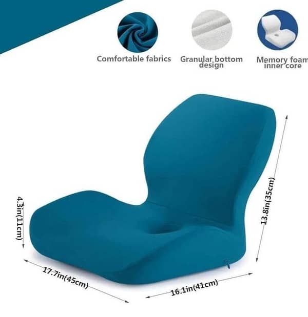 Ergonomic Lumbar Support Cushion – Soft PU Memory Foam Backrest Pillow for Office Chair, Car & Home Use