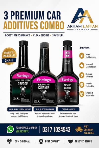  Flamingo 3 Premium Car Additives Combo – Complete Engine Care