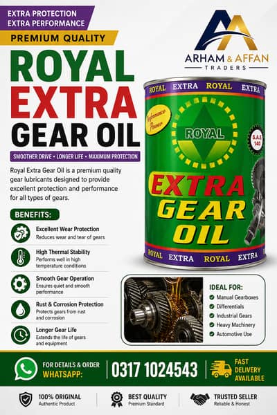 Royal Extra Gear Oil SAE 140 – 12 Bottles/CTN | Wholesale & Retail