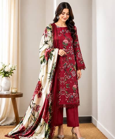 3 Piece Suit For Women With Free Delivery All Over Pakistan
