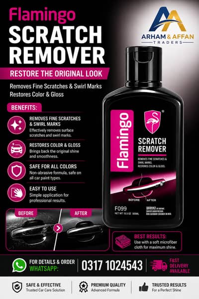 Flamingo Car Scratch Remover 300ml – Paint Scratch Repair & Polish