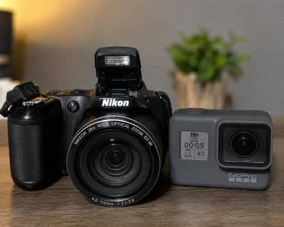 Nikon Coolpix L340 + GoPro Hero5 Black | دونوں کیمرے بہترین کنڈیشن میں
