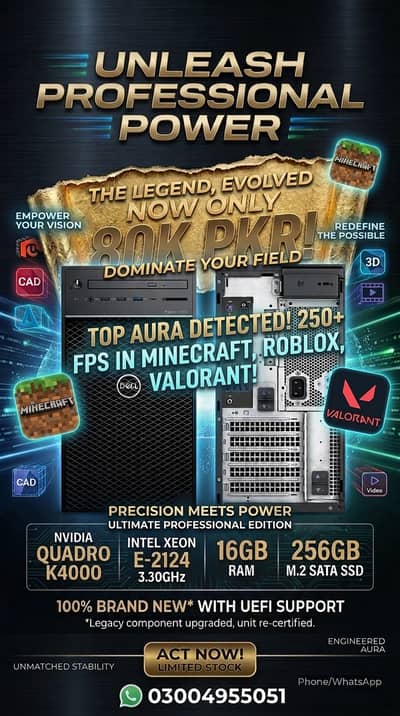 ULTIMATE PRO-GAMING & WORKSTATION: Dell Precision 3630 | 250+ FPS PER