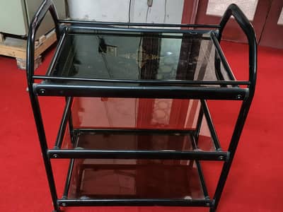 Beautiful Glass & Metal Serving Trolley