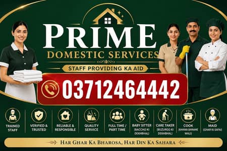 Maid /Cook/ Babysitter/Patient attendant/ Helper /Driver/Nurse