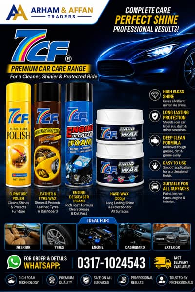 7CF Car Care Products Combo – Complete Car Cleaning & Detailing Kit
