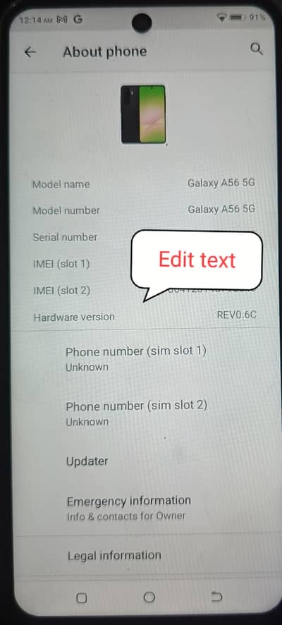 Samsung Mobile A56