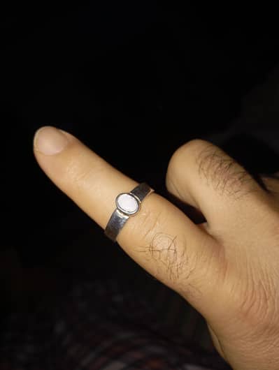Australia White Opal Silver Ring
