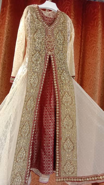 Net frock with jamawar inner