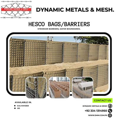 Hesco Bags, Barbed Wire, Razor Wire, Chain Link Fence, Weld Mesh, Mesh