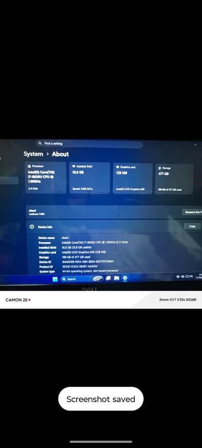 Laptop Dell 512GB 12 GRAPHIC CARD GAMING SIM AND FINGER WORKING
