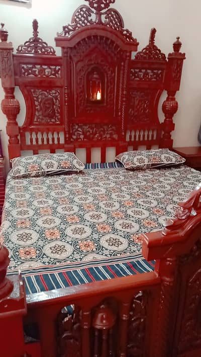 Premium Sheesham Wooden Bedroom Set - Heavy Quality | Bed + Dressing T