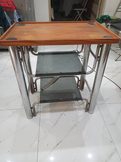 glass and aluminum table