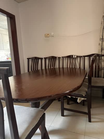 Tali wood dining ovel shaped six chair dining table