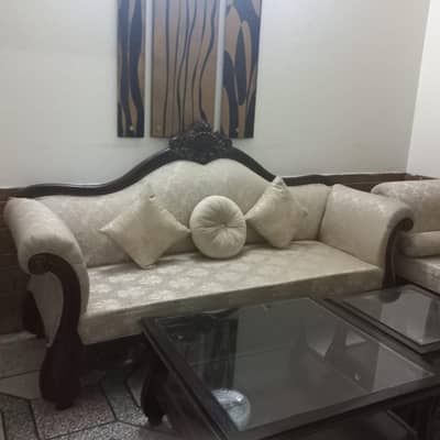 Sheesham Wood 5-Seater Sofa Set with 3Dewan & Center Table Set