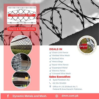Razor Wire, Chain Link Fence, Weld Mesh, Hesco Bags, Birds Spikes