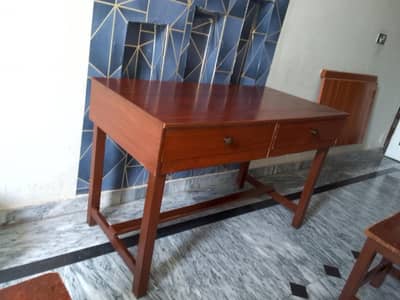 wooden  study table 2 chairs