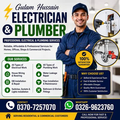 Professional Electrician, Plumber , House Wiring , Geyser Repair