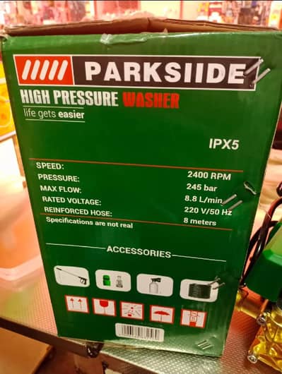 PARKSIIDE German Washer-245Bar/2400W 12M Pipe Induction Motor