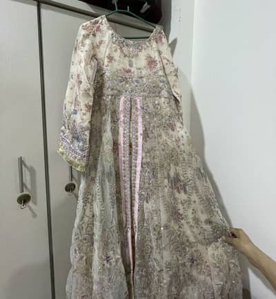 Fancy Fully Embroidered Pink Formal Suit – 3 Piece (small)