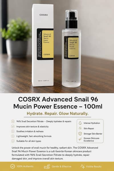 100% Original COSRX Advanced Snail 96 Mucin Power Essence (100ml)