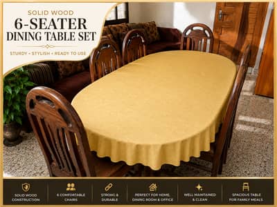 Solid Wood 6-Seater Dining Table Set | Excellent Condition