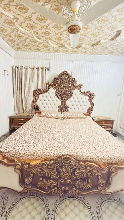 king size wooden carved bed set for sale