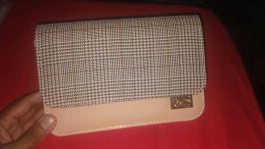 Handmade Check Print Leather Wallet | Gold Tag | COD Lahore