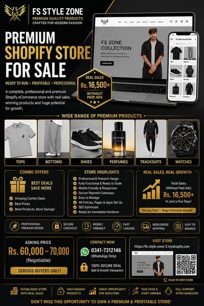 Premium Shopify Ecommerce Store For Sale | Running Store | Ready Busi
