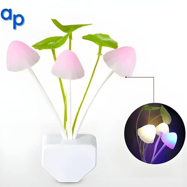 Mushroom Night Lamp with Automatic Sensor – RGB Color Changing LED Night Light for Bedroom, Kids’ Room, and Home Décor