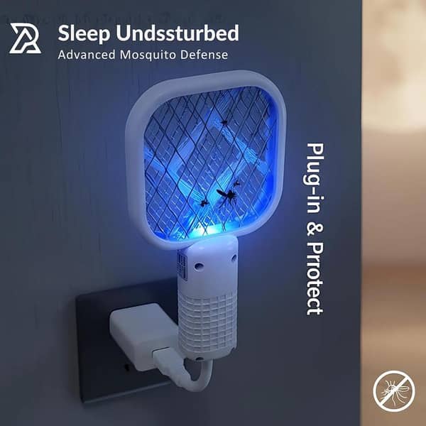 Electric Mosquito Killer  Lamp | Electric Mosquito Killer Racket | Mosquito Killer Lamp with Night Bulb | USB Powered Auto Mosquito Attraction Mosquito Killer Lamp | 360° Adjustable Rotation Angle Mosquito Killer Racket | Safe & Durable