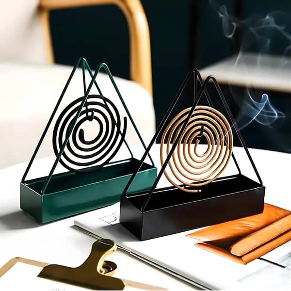 Stainless Steel Mosquito Coil Stand Holder | Heavy Duty Metal Coil Stand for Home & Outdoor Use | Triangle Anti-Scald Mosquito Coil Holder | Multi Color Mosquito Coil Stand Decoration | Durable Rust-Free Coil Holder Stainless