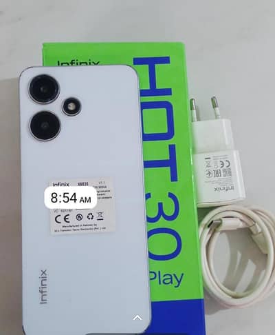 Infinix Hot 30 Play with orignal box or charger 03010118477