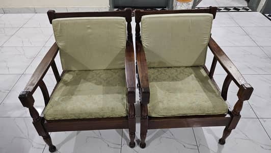 2 sofas single seat pure wood