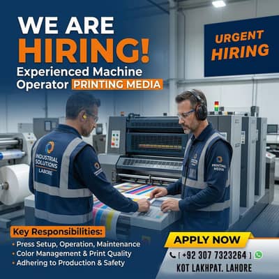 Need experience machine operator for flex vinyl