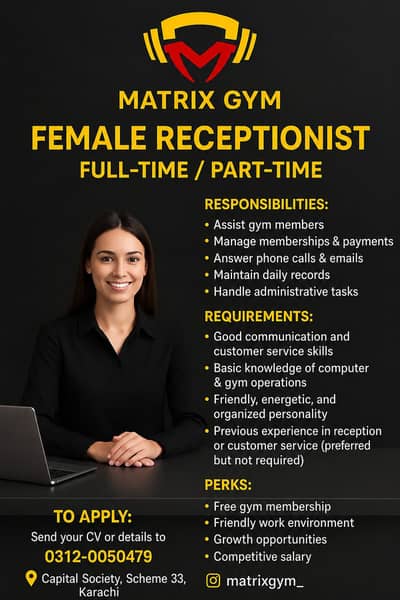 Female Receptionist / Front Desk
